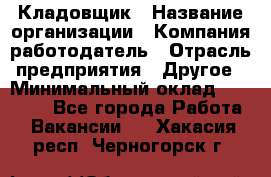 Кладовщик › Название организации ­ Компания-работодатель › Отрасль предприятия ­ Другое › Минимальный оклад ­ 27 000 - Все города Работа » Вакансии   . Хакасия респ.,Черногорск г.